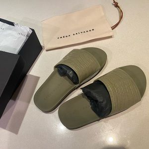 Freda Salvador Lea Sport Slide in Eucalyptus Embossed Croc